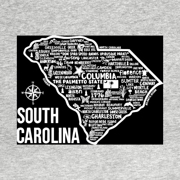 South Carolina Map by fiberandgloss